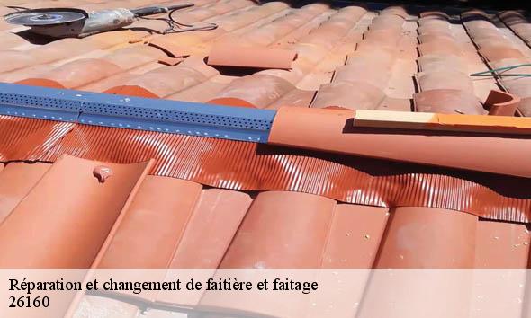 Réparation et changement de faitière et faitage  salettes-26160 Artisan Laplagne